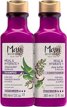Maui Moisture Heal & Hydrate + Shea Butter Shampoo + Conditioner to Repair & Deeply Moisturize Tight Curly Hair with Coconut & Macademia Oils, Vegan, Silicone, Paraben & Sulfate-Free, 13 Fl Oz (Pack on Amazon.ae - Price Tracker