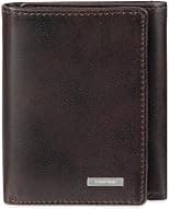 Calvin Klein Men's Two-Tone Leather Trifold Wallet, Brown, One Size, Brown, One Size, Two-tone Leather Trifold Wallet - Best Deal Finder