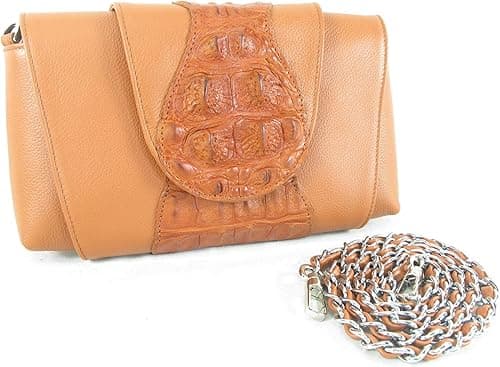 Genuine Crocodile Skin Leather Clutch Purse Crossbody Shoulder Bag on Amazon.ae - Price Tracker