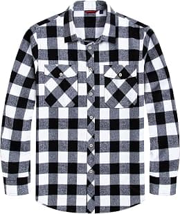 J.VER Men's Checked Casual Shirt Regular Fit Long Sleeve Flannel Shirts - Best Deal Finder