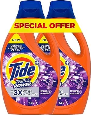 Tide Triple Power with a Touch of Downy Lavender Liquid Detergent 1.8L x 2, Dual Pack - Amazon.ae Price Tracker