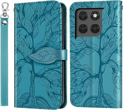 Case for Motorola Moto G77/G67 5G Tree Embossed PU Leather Case Magnetic Closure Wallet Flip Case for Motorola Moto G77/G67 5G Blue on Amazon.ae - Price Tracker