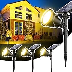 ROSHWEY Outdoor Solar Lights, 600LM Solar Garden Lights Waterproof Solar Spot Lights for Yard Backyard Patio Pond Garage (Warm White, 4Pack) - Amazon.ae Price Tracker