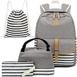 Joyfulife School Backpacks for Teen Girls Lightweight Canvas Backpack Student Bookbags with Lunch Bag 4 in 1 - دليلك لأفضل العروض