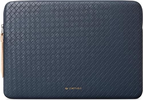 Comfyable Woven-Look Laptop Sleeve 13 Inch 14 Inch Compatible with MacBook Air M5 & MacBook Pro M5 Pro/Max 2026, Faux Leather Mac Travel Case for Men Women, Dark Blue on Amazon.ae - Price Tracker