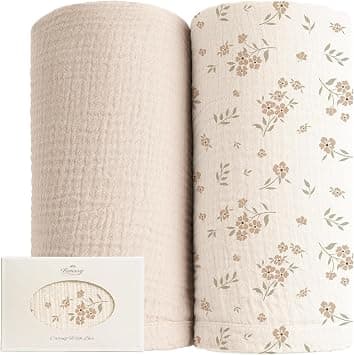 Konssy Muslin Swaddle Blankets for Boys Girls, 2 Pack Receiving Baby on Amazon - Best Deal Finder