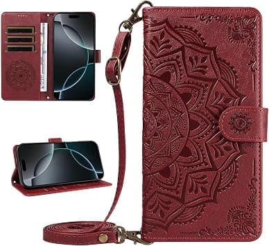 Wallet Case for Motorola Moto G67/G77 5G,Embossed Mandala Totem Flower Design Long/Short Lanyard Wrist Strap Folding Flip Cover PU Leather Stand Men Women Phone Bumper on Amazon.ae - Price Tracker