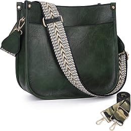 HKCLUF Crossbody Bags for Women Trendy Vegan Leather Hobo Handbags With 2PCS Adjustable Guitar Strap Shoulder Bucket Bags - Best Deal Finder