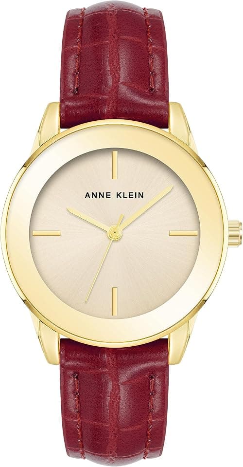 Anne Klein Women's Croco-Grain Patterned Faux Leather Strap Watch on Amazon.ae - Price Tracker