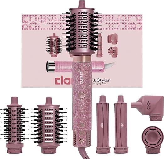 Clara Multi Styler for All Hair Types – 6-in-1 Styling Tool with Auto-Wrap Curlers, Blow Dryer, Round & Oval Brush – 1500W Ionic Hair Styler for Frizz-Free Waves & Salon Blowouts (Diamond Candy) on Amazon.ae - Price Tracker