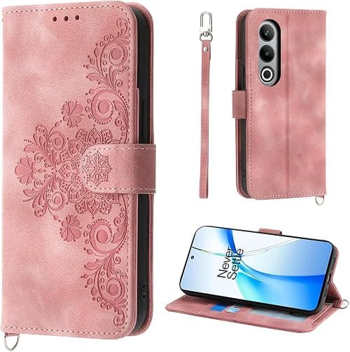 Case for 1+ Nord CE4 5G 6.7, 5 Card Slots Case for Oneplus Nord CE 4 Vintage Style PU Flower Leather Protective Cover, Pink على Amazon.ae - متتبع الأسعار