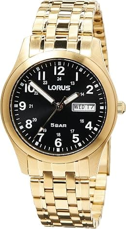 LORUS Men's Analogue Quartz Watch with Metal Strap, Black - Best Deal Finder