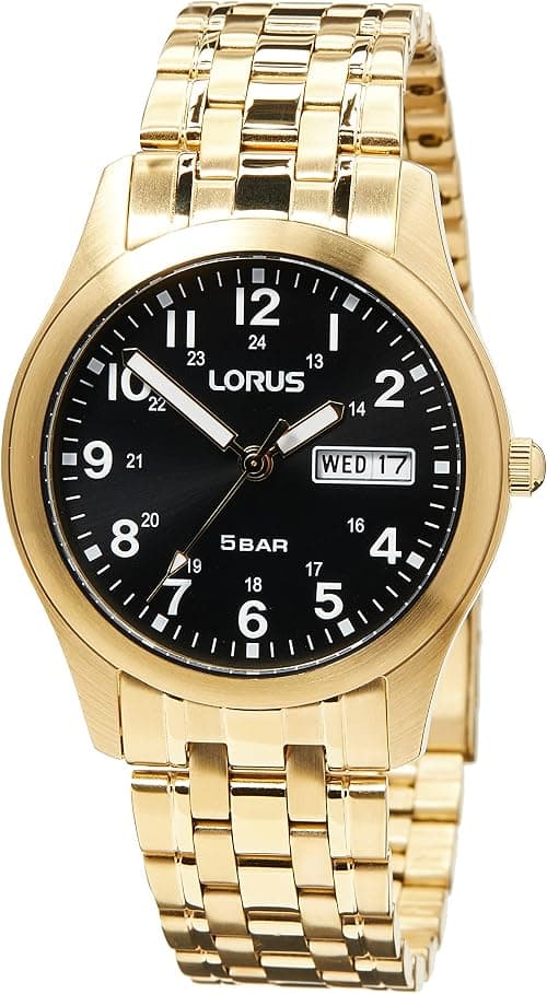 LORUS Men's Analogue Quartz Watch with Metal Strap, Black على Amazon.ae - متتبع الأسعار