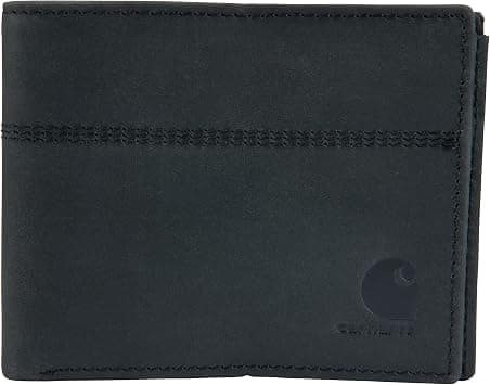 Carhartt Men's Saddle Leather Billfold Wallet, Black, WW0207 One Size - Best Deal Finder