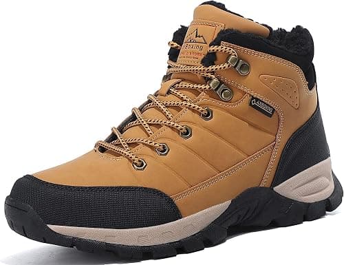 ARRIGO BELLO Walking Boots Mens Winter Snow Boot Hiking Warm Fur Ankle Trekking Leather Non-Slip Outdoor Shoes Size 41-46 on Amazon.ae - Price Tracker