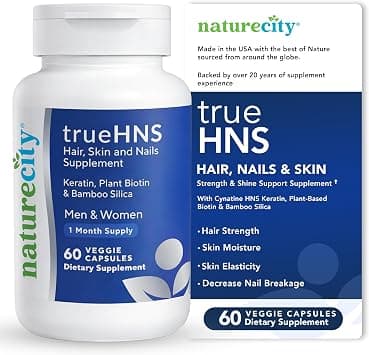 NatureCity True-HNS Hair Nails and Skin Cynatine Keratin and Plant Based Biotin Vitamin Supplement | Fuller and Stronger Hair and Nails | Non GMO | 60 Veggie Capsules on Amazon.ae - Price Tracker