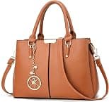 Purse and Handbags for Women, 3 Zip Compartments Tote Bag Designer Shoulder Purse Top Handle Satchel Bags - Best Deal Finder