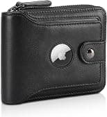 Polare Leather Wallet for Men Bifold RFID Blocking Cash Credit Card Case with Air Tag Slot and YKK Zip Coin Pocket - Best Deal Finder