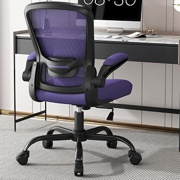 Ergonomic Office Chair - BIFMA Certified High Back Mesh Desk Chair with Adjustable Lumbar Support & Flip-Up Armrests for Home Office (Modern, Amethyst) on Amazon.ae - Price Tracker