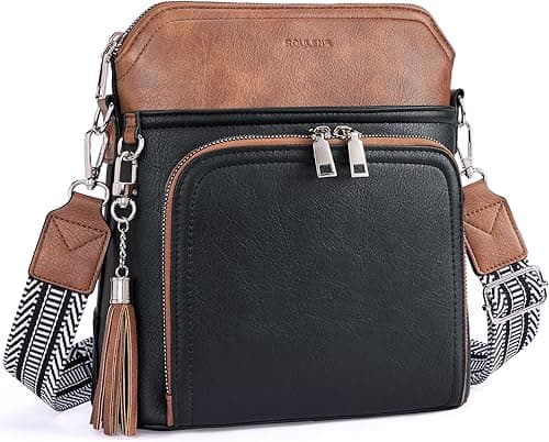 Roulens Crossbody Purse for Women Vegan Leather Medium Crossbody Wallet Bag for Travel Women Shoulder Handbags with Tassel on Amazon.ae - Price Tracker