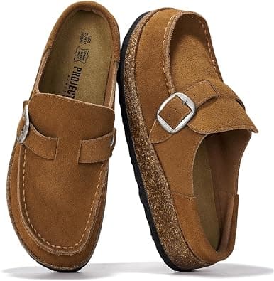 Project Cloud 100% Genuine Leather Moccasin-Style Clogs for Women - Memory Foam and Water Resistant Mules Slip-on - Non-Slip and Durable Clogs Casual Shoes for Women Footwear (Carline) على Amazon.ae - متتبع الأسعار