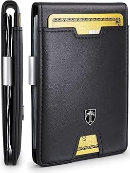 TRAVANDO Mens Slim Wallet with Money Clip AUSTIN RFID Blocking Bifold Credit Card Holder for Men with Gift Box (Black), Black - Amazon.ae Price Tracker