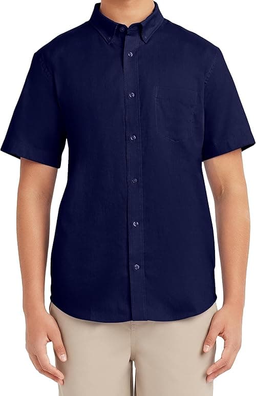 Nautica mens School Uniform Short Sleeve Performance Oxford Button-down Shirt Button Down Shirt (pack of 1) on Amazon.ae - Price Tracker