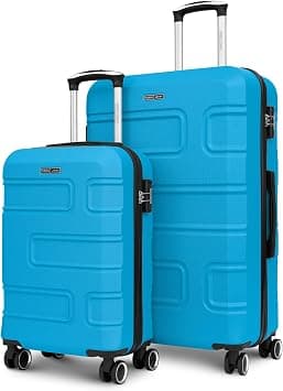Brick box Series Set of 2 Luggage | Lightweight Small 10KG & Large 30KG ABS 8 Wheels Trolley Hardsided Travel Suitcase (Blue, Set of 2 (Cabin + Large)) على Amazon.ae - متتبع الأسعار