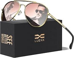 LUENX Aviator Sunglasses for Women Men Polarized Lens with Accessories - UV 400 Protection 60MM - Best Deal Finder