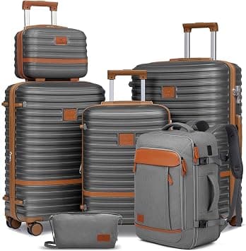 Tr008 Joyway Unisex Adult Luggage Set, # gray, 6 piece set(13/20/24/28), Tsa Locking Expandable Travel Hardside على Amazon.ae - متتبع الأسعار
