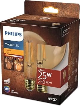 Philips LED Vintage Amber Globe Bulb G95, E27 Cap 3.1W, 250 Lumens, Flame Effect Light, 1800k - Amazon.ae Price Tracker