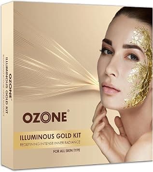 Ozone Illuminous Gold Facial Kit | Organic Facial Care for Golden Glow & Radiant Skin | Winter Skincare Kit for All Skin Types | Men & Women | 60g | Single Use - Best Deal Finder