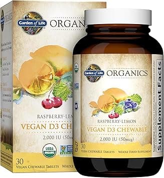 Garden of Life Vitamin D3 - mykind Vegan Organic D Vitamin Whole Food Supplement for Immune and Bone Health, 2000 IU, Raspberry Lemon, 30 Chewable Tablets - Amazon.ae Price Tracker