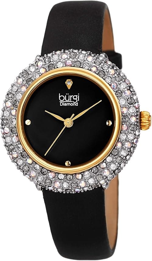 Burgi Womens Quartz Watch, Analog Display and Leather Strap BUR227BK on Amazon.ae - Price Tracker