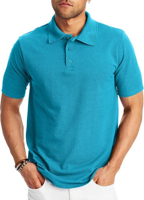 Hanes Men’s X-Temp Short Sleeve Polo Shirt, Midweight Men's Shirt على Amazon.ae - متتبع الأسعار