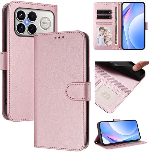 Case Compatible with Xiaomi Poco F8 Ultra 5G,Compatible with Redmi K90 Pro Max 5G Lanyard Card Slot Wallet Magnetic Clasp Flip Stand Cover Pink on Amazon.ae - Price Tracker