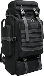 80L 100 L Hiking Backpack Camping Rucksack for Men Women, Water Resistant Large Travel Back Pack Black Trekking Backpacking Walking Knapsack Molle Daypack Bag with Multi-Pocket for Travelling - Best Deal Finder