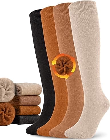Aoliks Warm Knee High Socks for Women,Cotton Thermal Socks for Hiking Skiing Winter Gifts on Amazon.ae - Price Tracker