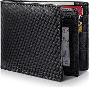 Mens Wallet Bifold Genuine Leather RFID Blocking Wallet for Men, 1 ID Window 13 Card Holders, Gift Box on Amazon.ae - Price Tracker