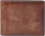 Fossil Men's Derrick Leather RFID-Blocking Bifold Passcase with Removable Card Case Wallet for Men - متتبع أسعار Amazon.sa