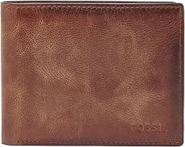Fossil Men's Derrick Leather RFID-Blocking Bifold Passcase with Removable Card Case Wallet for Men - متتبع أسعار Amazon.sa