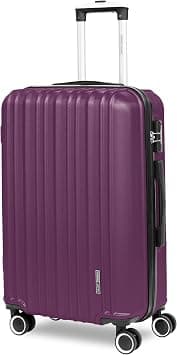Parajohn Hardside Luggage, ABS Suitcase with 8 Spinner Wheels, Lightweight Travel Trolley for Men & Women (Purple, Checked Luggage 24-inch) on Amazon.ae - Price Tracker