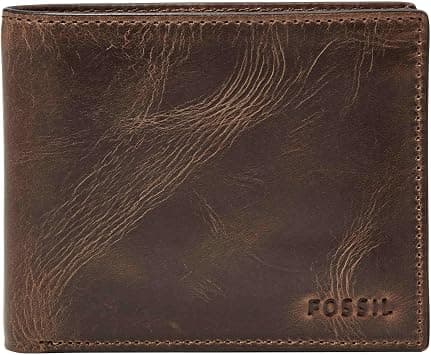 Fossil Men's Derrick RFID-Blocking Leather Bifold Wallet - متتبع أسعار Amazon.sa
