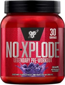 BSN N.O.-XPLODE Legendary Pre-Workout Supplement with Creatine, Beta-Alanine, and Energy,Dietary Supplement,1.22 LB (555 G), Grape, 30 Servings على Amazon.ae - متتبع الأسعار