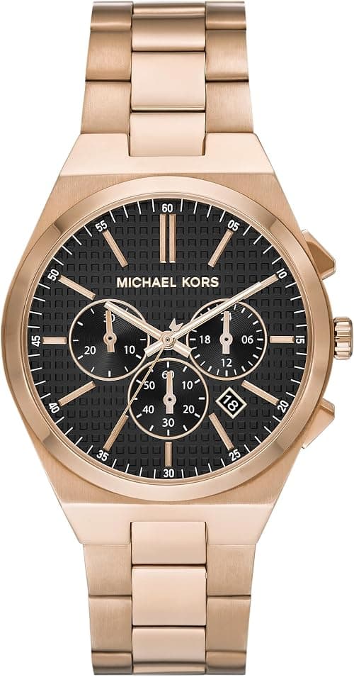 Michael Kors Lennox Chronograph Watch, Beige Gold/Black, Lennox Men's on Amazon.ae - Price Tracker