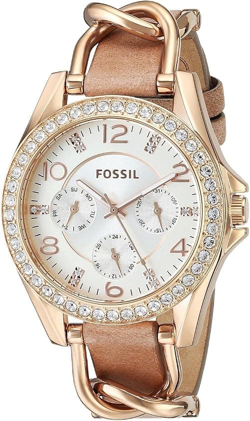 Fossil Riley Women's Watch with Crystal Accents and Stainless Steel Bracelet Band on Amazon - Best Deal Finder
