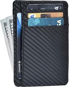 Oak Leathers Clifton Heritage RFID Front Pocket Slim Wallets- Genuine Handmade Minimalist Credit Card Holder By (Small, 01 Black Carbon) on Amazon.ae - Price Tracker