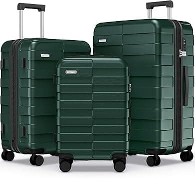 Vipbox Luggage Sets of 3 (3-YEARS VIP SERVICE) Hardside Lightweight Expandable Ultra Durable Polycarbonate Carry On Travel Suitcase Set with Spinner Wheels, Forest Green - Amazon.ae Price Tracker