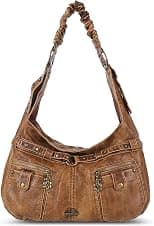 Angel Kiss Purses for Women Large Hobo Shoulder Bags Vagen Leather Multi-Pocket Tote Bag Ladies Designer Handbags with Studs - Best Deal Finder