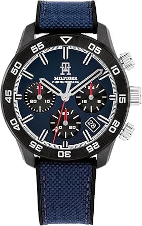 Tommy Hilfiger Men's Chronograph Watch - Cordura Strap with Silicone Backing - 5 ATM Water Resistance - Bold, Stylish Timepiece - Gift for Him - 42mm on Amazon.ae - Price Tracker